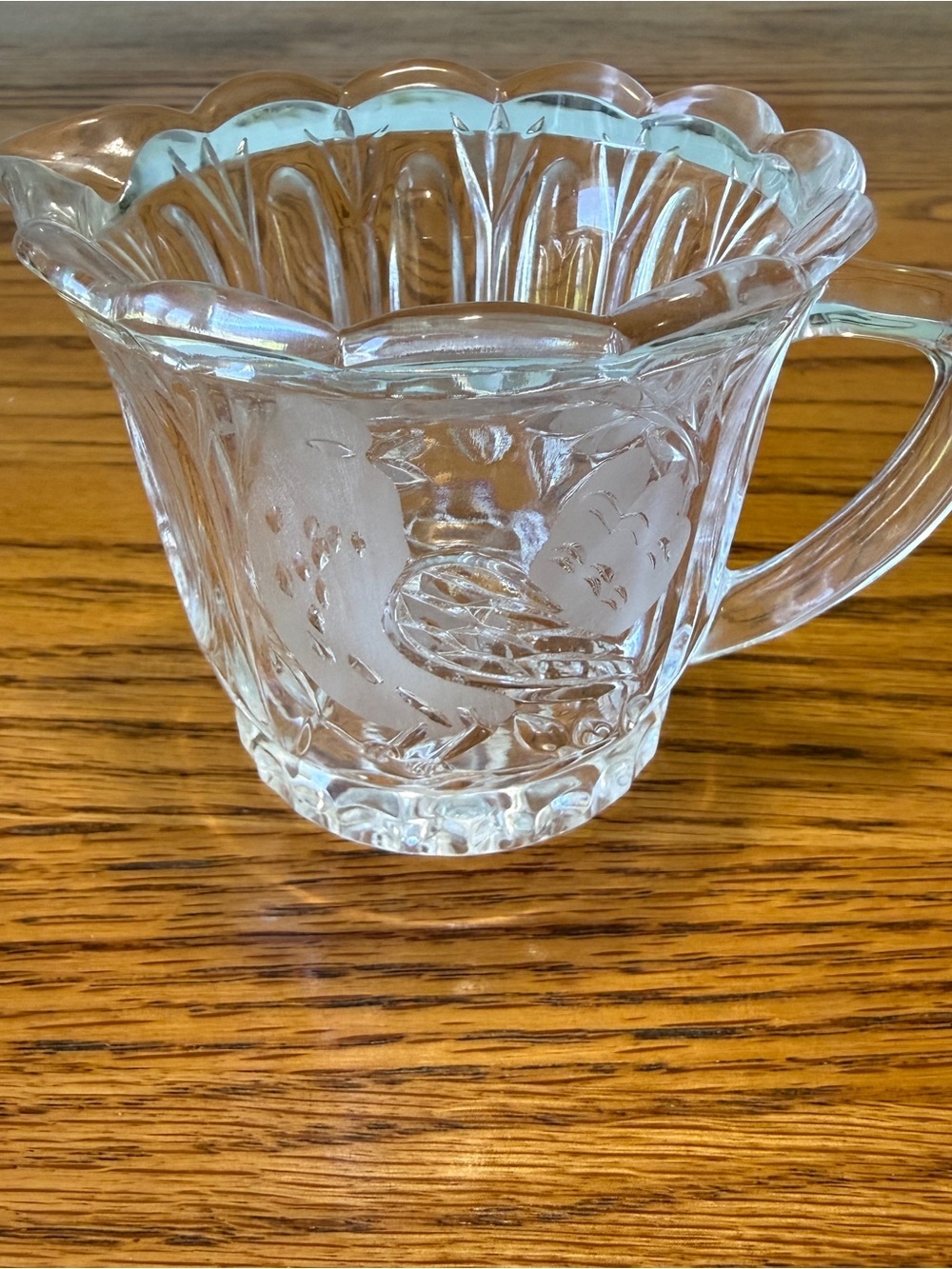 Vtg European Collection 24% Lead Crystal Frosted/etched Bird Sugar & Creamer - Picture 2 of 9